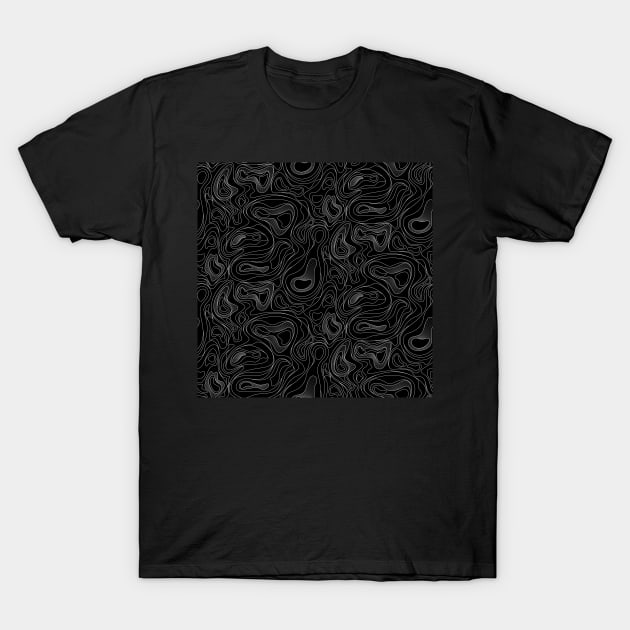 Black and White Line Art T-Shirt by Carolina Díaz